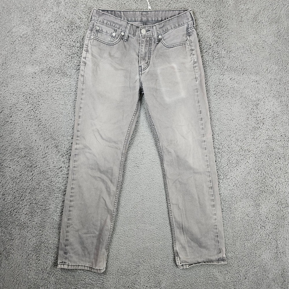 Levis 514 Straight Fit Mens Gray Denim Jeans 30x30 Faded Casual
